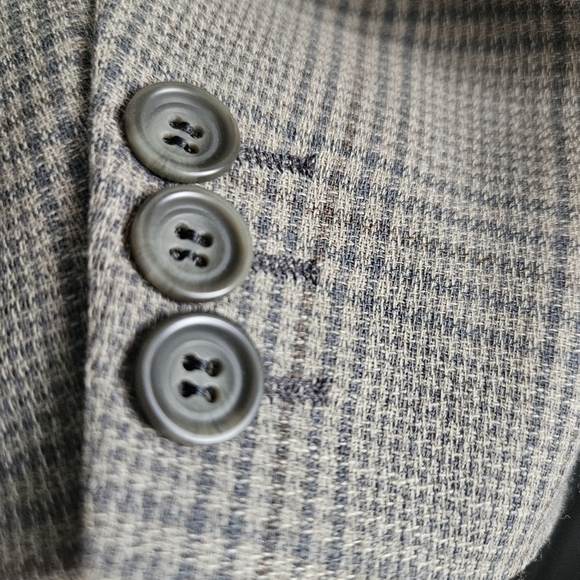 Vintage Yves Saint Laurent Wool Men's Blazer Jacket Brown/Blue Size 47R - Picture 5 of 13